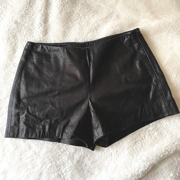 Theory leather shorts